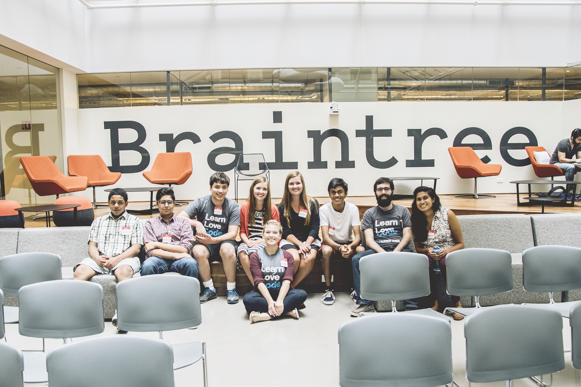 Group photo inside the Braintree offices in Chicago